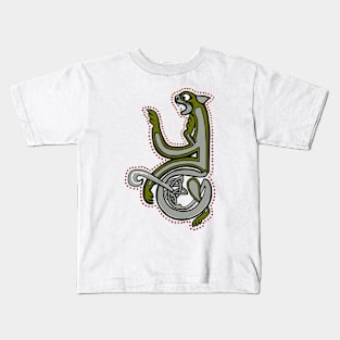 Celtic Cat Letter Y Kids T-Shirt